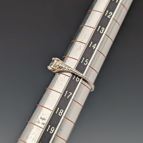 British vintage jewelry zirconia sterling silver ring